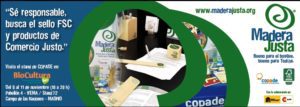 Productos de Comercio Justo y FSC en Biocultura, en el stand de COPADE