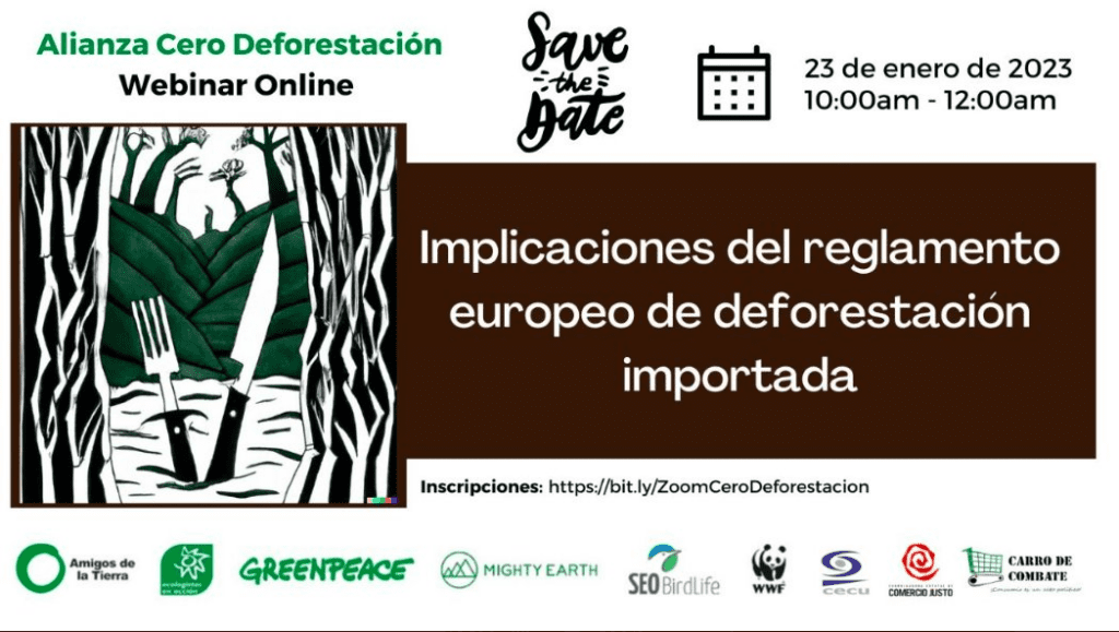 Convocado un seminario online para analizar las implicaciones del reglamento europeo sobre deforestación importada